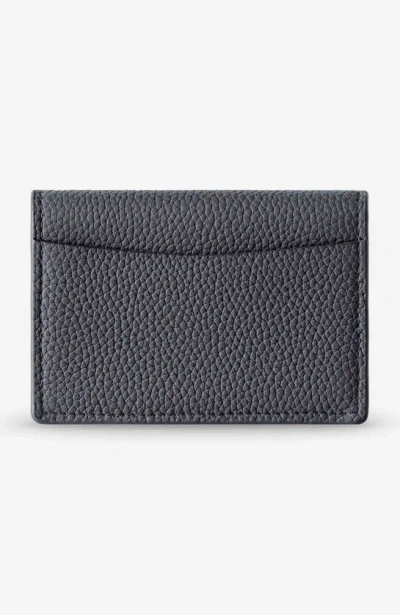 Maison De Sabre Leather Card Case In Graphite Grey