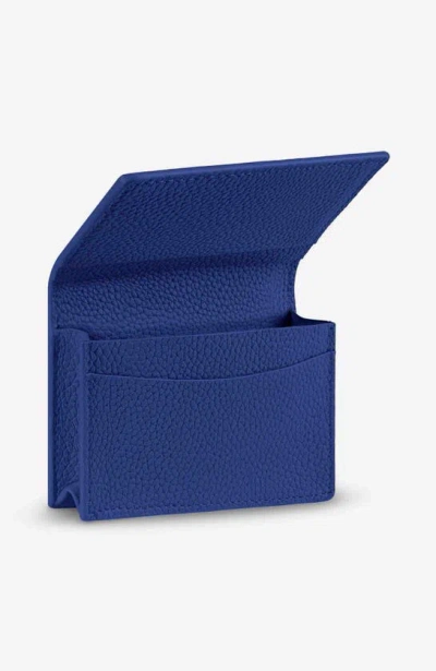 Maison De Sabre Leather Card Case In Lapis Blue