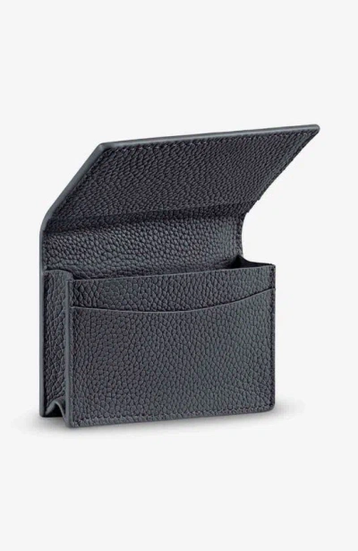 Shop Maison De Sabre Maison De Sabré Leather Card Case In Graphite Grey