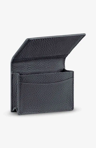 Maison De Sabre Leather Card Case In Graphite Grey