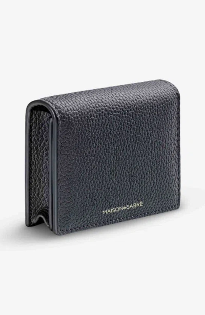 Maison De Sabre Leather Card Case In Graphite Grey