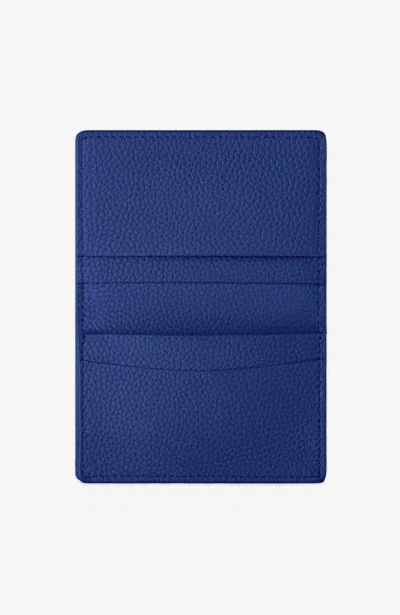 Maison De Sabre Leather Card Case In Lapis Blue