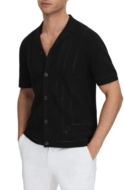 Shop Reiss Hartwood Short Sleeve Sweater In Black