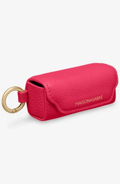 Maison De Sabre Leather Lipstick Charm In Fuchsia Lavender