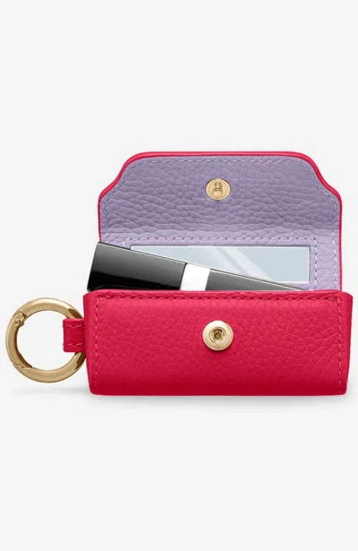 Maison De Sabre Leather Lipstick Charm In Fuchsia Lavender