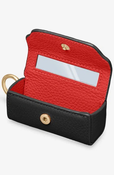 Maison De Sabre Leather Lipstick Charm In Rouge Noir