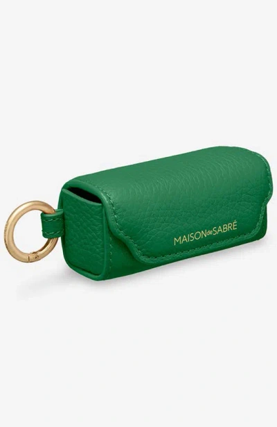 Maison De Sabre Leather Lipstick Charm In Emerald Lily