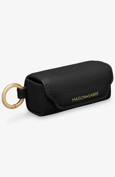 Maison De Sabre Leather Lipstick Charm In Rouge Noir