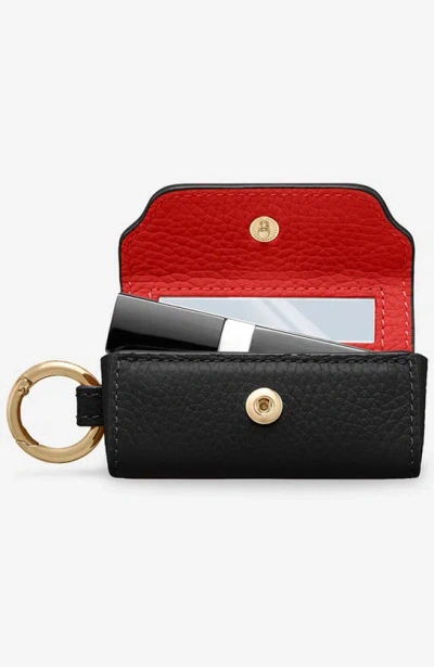 Maison De Sabre Leather Lipstick Charm In Rouge Noir