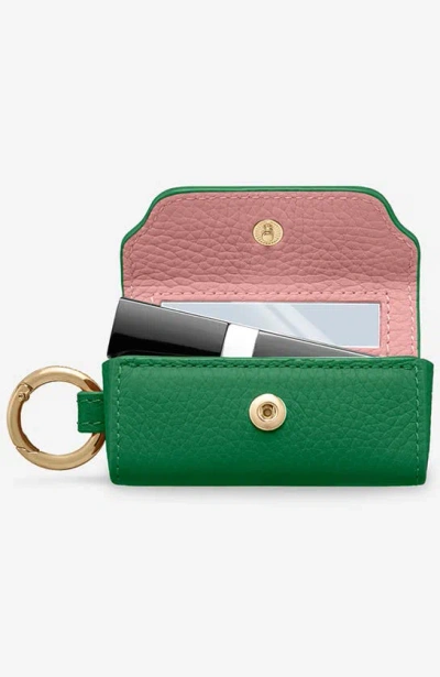 Maison De Sabre Leather Lipstick Charm In Emerald Lily