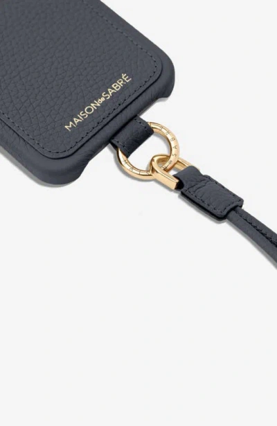 Shop Maison De Sabre Sling Phone Case In Graphite Grey