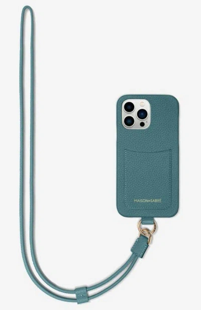 Shop Maison De Sabre Sling Phone Case In Bondi Blue