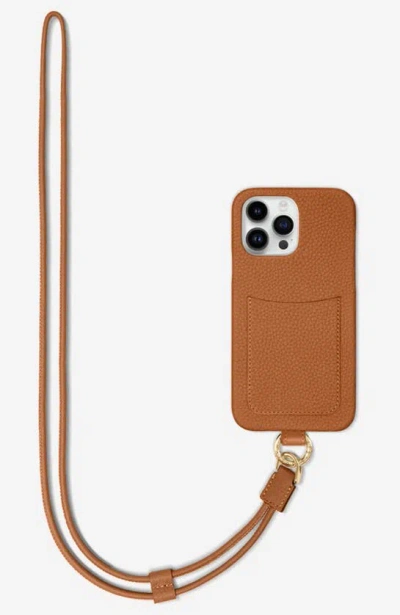 Shop Maison De Sabre Sling Phone Case In Pecan Brown