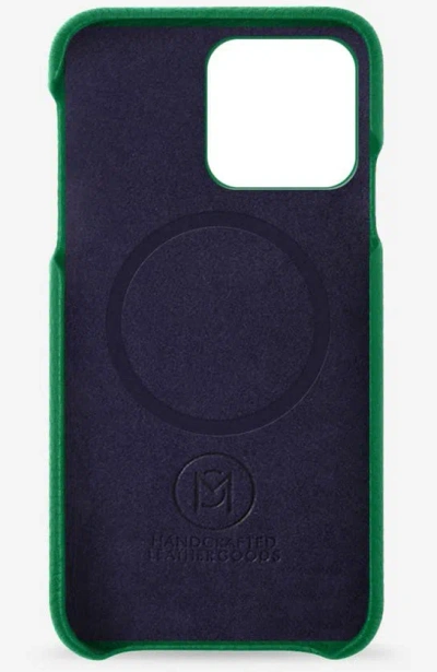 Shop Maison De Sabre Leather Phone Case In Emerald Green