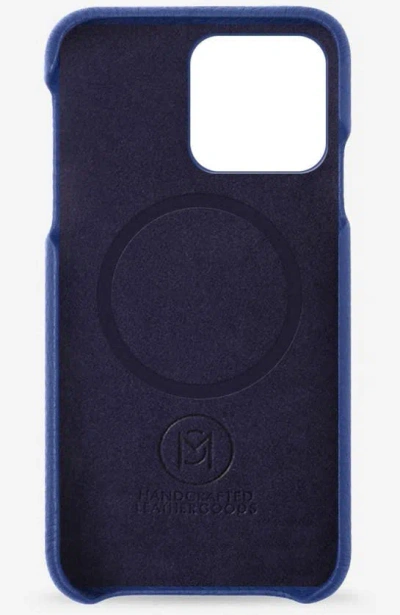 Shop Maison De Sabre Leather Phone Case In Lapis Blue