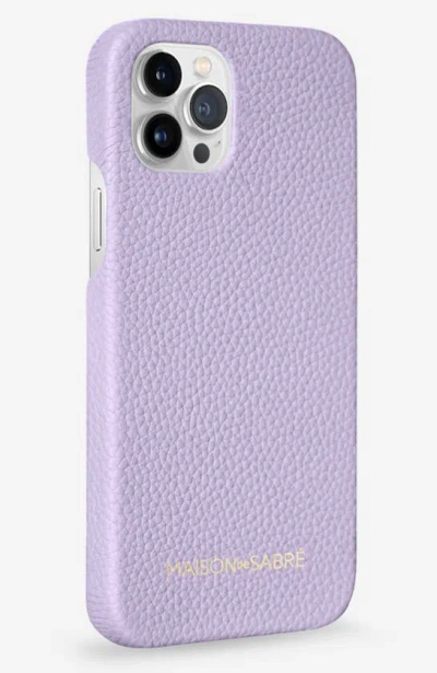 Shop Maison De Sabre Leather Phone Case In Lavender Purple