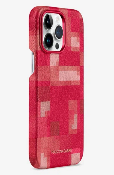 Shop Maison De Sabre Pixelated Phone Case In Pixel Pink