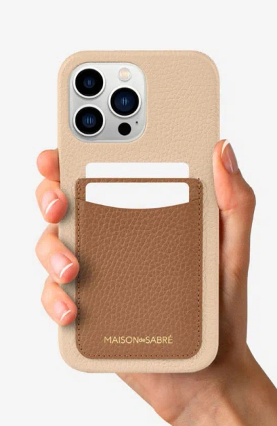 Shop Maison De Sabre Card Phone Case In Sandstone Nude