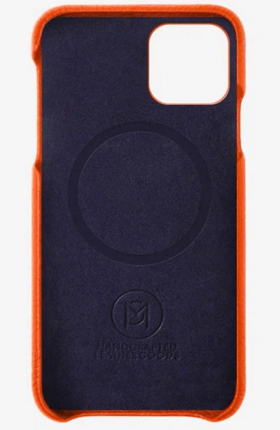 Shop Maison De Sabre Leather Phone Case In Manhattan Orange