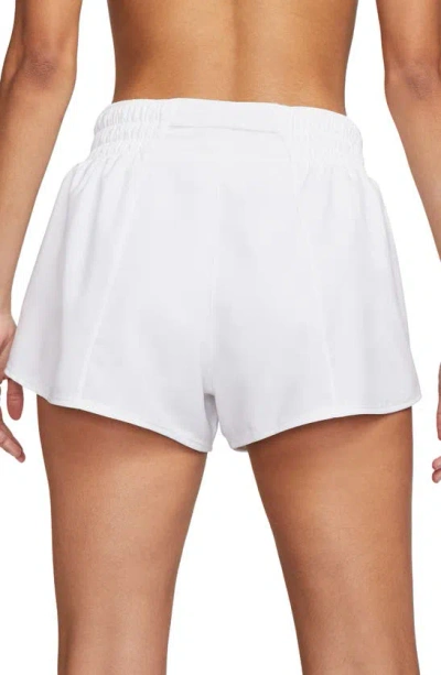 Nike Dri-fit Ultra High Waist 3-inch Brief-lined Shorts In White/ Reflective Silver