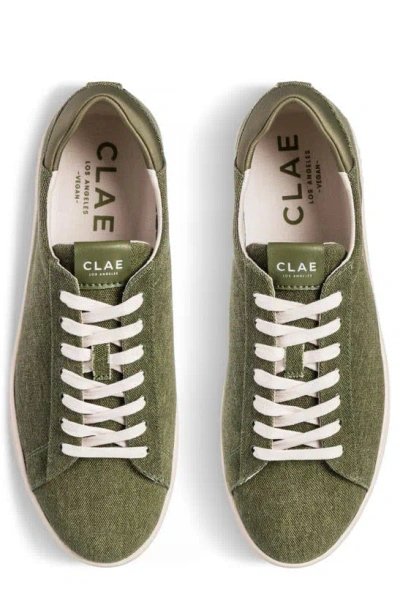 Shop Clae Bradley Sneaker In Olive Washed Canvas