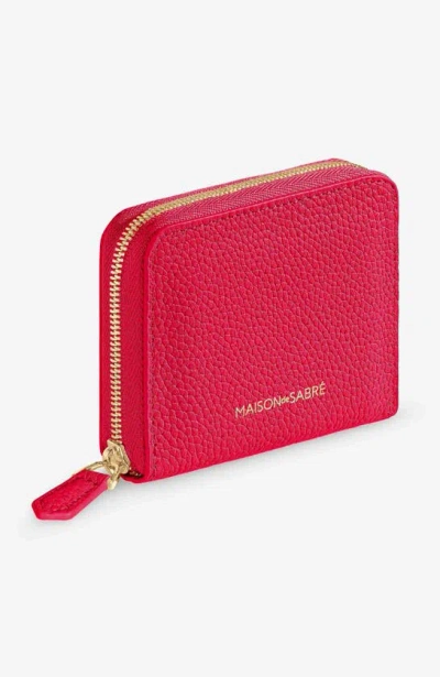 Shop Maison De Sabre Small Leather Zipped Wallet In Shibuya Fuchsia