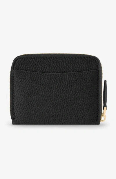 Shop Maison De Sabre Maison De Sabré Small Leather Zipped Wallet In Black Caviar