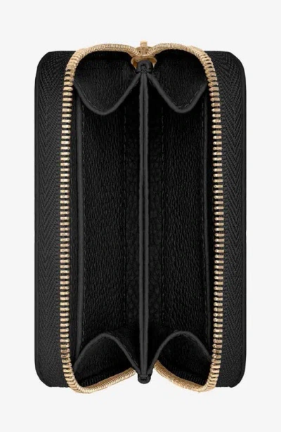 Shop Maison De Sabre Small Leather Zipped Wallet In Black Caviar