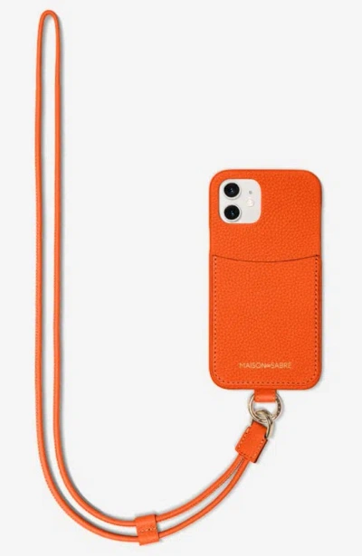 Shop Maison De Sabre Sling Phone Case In Manhattan Orange