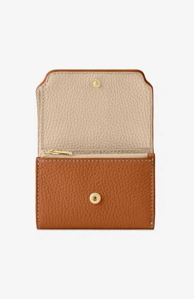 Shop Maison De Sabre Leather Trifold Wallet In Pecan Nude