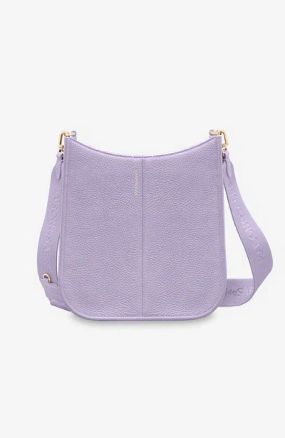 Shop Maison De Sabre Leather Saddle Bag In Lavender Purple