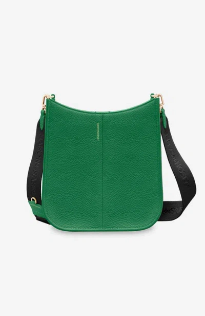 Maison De Sabre Leather Jacquard Strap Saddle Bag In Green