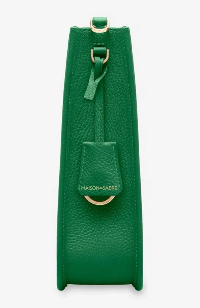 Shop Maison De Sabre Maison De Sabré Leather Saddle Bag In Emerald Green