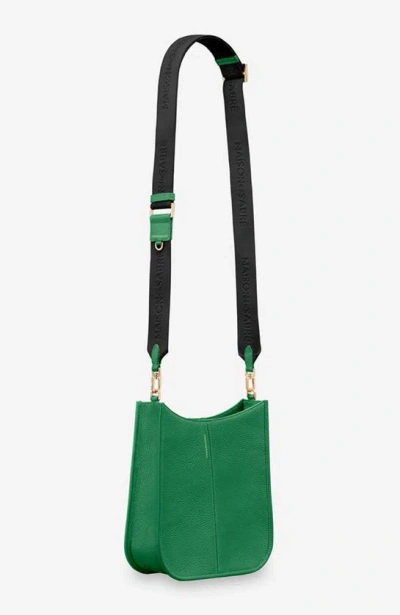 Maison De Sabre Leather Jacquard Strap Saddle Bag In Green