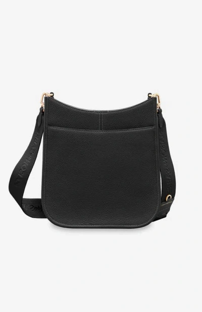 Shop Maison De Sabre Leather Saddle Bag In Black Caviar