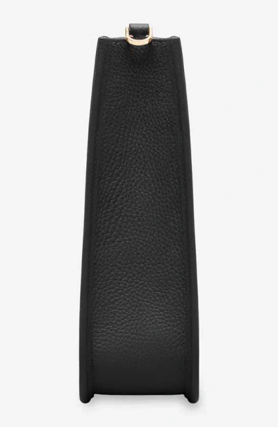 Maison De Sabre Leather Saddle Bag In Black Caviar
