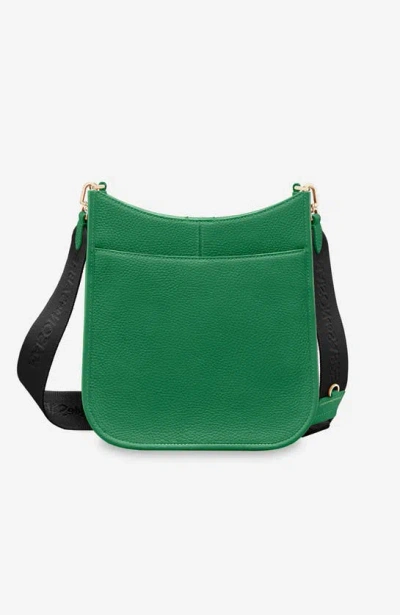 Maison De Sabre Leather Jacquard Strap Saddle Bag In Green