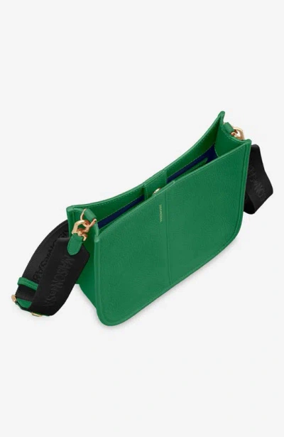 Maison De Sabre Leather Jacquard Strap Saddle Bag In Green