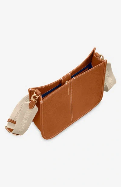 Shop Maison De Sabre Leather Saddle Bag In Pecan Brown