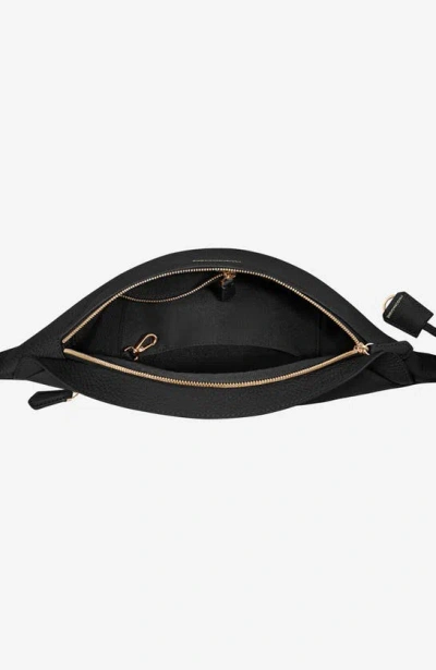 Shop Maison De Sabre Large Leather Sling Bag In Black Caviar