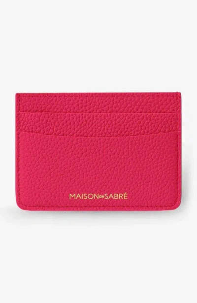 Maison De Sabre Leather Card Holder In Shibuya Fuchsia