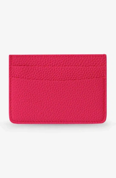 Shop Maison De Sabre Leather Card Holder In Shibuya Fuchsia