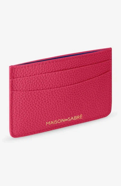 Shop Maison De Sabre Maison De Sabré Leather Card Holder In Shibuya Fuchsia