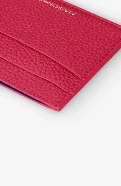 Shop Maison De Sabre Maison De Sabré Leather Card Holder In Shibuya Fuchsia