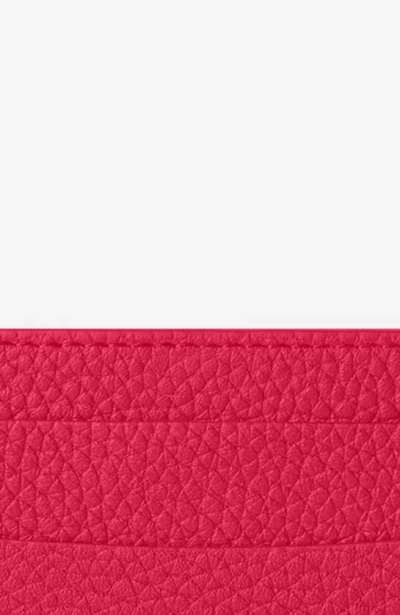 Shop Maison De Sabre Leather Card Holder In Shibuya Fuchsia