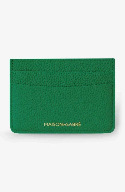 Shop Maison De Sabre Maison De Sabré Leather Card Holder In Emerald Green