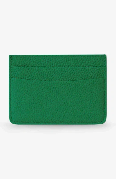 Shop Maison De Sabre Leather Card Holder In Emerald Green