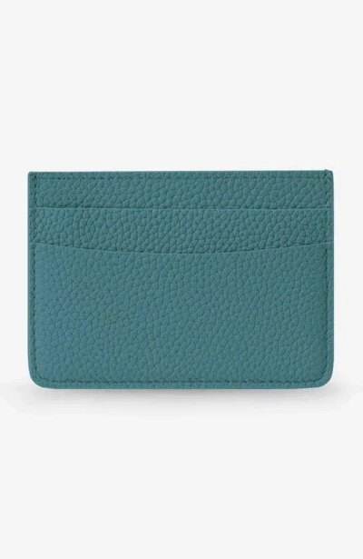 Shop Maison De Sabre Leather Card Holder In Bondi Blue