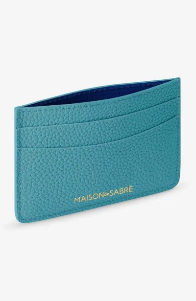 Shop Maison De Sabre Maison De Sabré Leather Card Holder In Bondi Blue