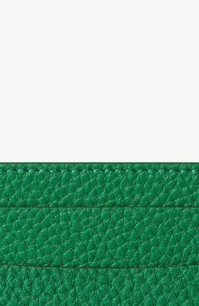 Shop Maison De Sabre Leather Card Holder In Emerald Green